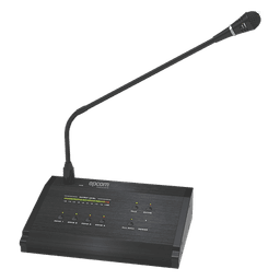 Micrófono de Voceo / 4 Zonas / Comunicación 1 km (3280.8 ft) / Conexión RJ45 / Medidor de Nivel 10 Segmentos / Alimentación 24V DC