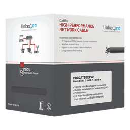 Bobina de cable / Cat5e / FTP blindado / 305 m (1000 ft) / Exterior UV / PoE larga distancia / UL CMX