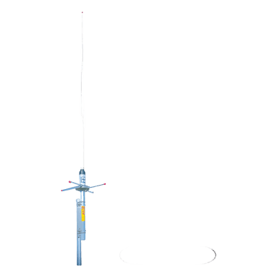 Antena Base Fibra de Vidrio / UHF 450-458 MHz / 6 dB Ganancia / 250W / 2.2 m (7.2 ft) / 200 km/h Viento