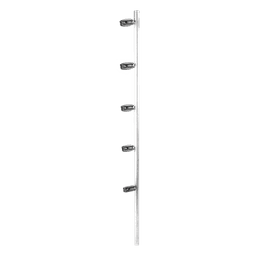Poste de esquina / Tubo acero galvanizado G60 / 5 aisladores / 1.20 m (3.94 ft) / Resistencia dieléctrica 18 kV