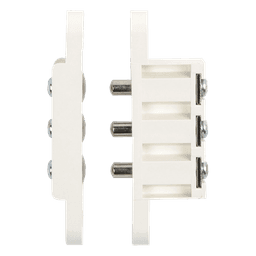 Contacto de transferencia / 3 pines / 1.5 A / 13 x 71 mm / Latón niquelado / Acabado blanco / 1/2' x 2-3/4'