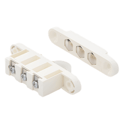 Contacto de transferencia / 3 pines / 1.5 A / 13 x 71 mm / Latón niquelado / Acabado blanco / 1/2' x 2-3/4'