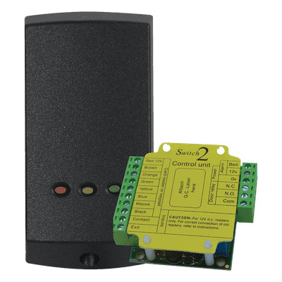 Lector de Proximidad Autónomo / 10,000 Usuarios / Montaje Superficie o Parteluz / Exterior / 12 VCC / Fail-Secure/Fail-Safe