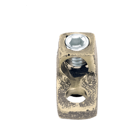 Conector Bornes a Cable / Bronce 100% / Borne 3/8 in / Cable 4-2/0 AWG / Sin Soldadura Exotérmica / 0.66x1.31x0.66 ft