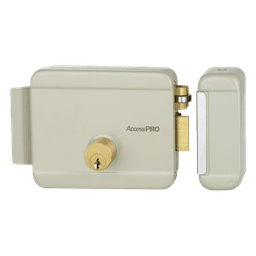 Cerradura Eléctrica / 12 VCA 2.5 A / Doble Cerrojo / Activación por Pulso 2 s / Exterior / Derecha / 129 x 103 x 38 mm