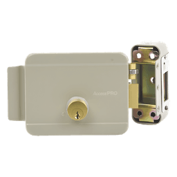 Cerradura Eléctrica / 12 VCA 2.5 A / Doble Cerrojo / Activación por Pulso 2 s / Exterior / Derecha / 129 x 103 x 38 mm