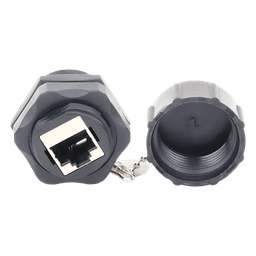 Acoplador Industrial / Cat 6 Blindado / IP67 Waterproof / -10°C a 60°C / 750 Ciclos / 50μm Oro