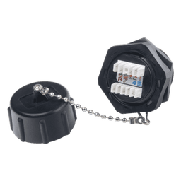Jack Industrial RJ45 / Cat 6 Blindado / IP67 Waterproof / 50µ Oro / -10°C a 60°C / 750 Ciclos / 3.28 pies Inmersión