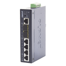 Switch Industrial Administrable Capa 2 / 4 Puertos RJ45 Gigabit / 2 Puertos SFP 1G/2.5G / IP30 / -40 a 75°C / Riel DIN / 1.05 x 2.85 x 4.43 pulgadas