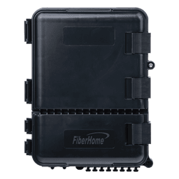 Caja de Distribución de Fibra Óptica / 24 Empalmes / 8 Acopladores SC/APC Simplex / IP55 Exterior / Montaje en Poste