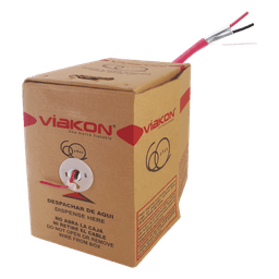 Bobina de Cable para Alarma de Incendio / 2 x 18 AWG / 305 m (1000 ft) / Blindado / FPLR / Rojo
