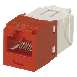 Jack RJ45 / Cat 6 / Sin herramienta de impacto / 8P8C / 22-26 AWG / Color rojo