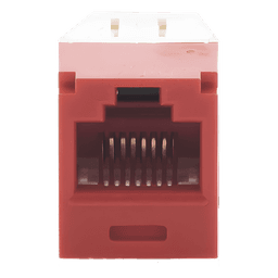 Jack RJ45 / Cat 6 / Sin herramienta de impacto / 8P8C / 22-26 AWG / Color rojo