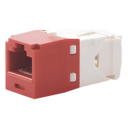 Jack RJ45 / Cat 6 / Sin herramienta de impacto / 8P8C / 22-26 AWG / Color rojo