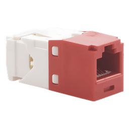 Jack RJ45 / Cat 6 / Sin herramienta de impacto / 8P8C / 22-26 AWG / Color rojo