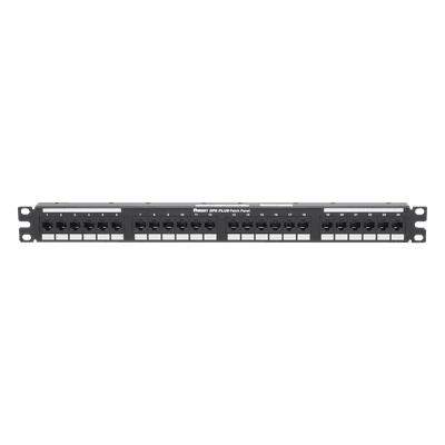 Panel de Parcheo de Impacto / Categoría 6 / 24 Puertos / 1UR / 1-250 MHz / PoE++ 100W