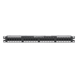 Panel de Parcheo de Impacto / Categoría 6 / 24 Puertos / 1UR / 1-250 MHz / PoE++ 100W