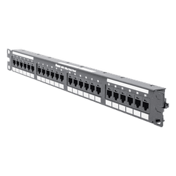 Panel de Parcheo de Impacto / Categoría 6A / 24 Puertos / 1UR / 1-500 MHz / 10GBASE-T