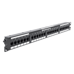 Panel de Parcheo de Impacto / Categoría 6A / 24 Puertos / 1UR / 1-500 MHz / 10GBASE-T