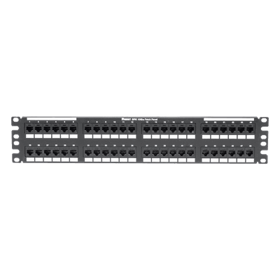 Panel de Parcheo de Impacto / Categoría 6A / 48 Puertos / 2UR / 19" / PoE++ 100W