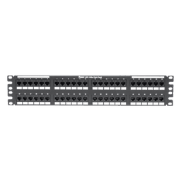 Panel de Parcheo de Impacto / Categoría 6A / 48 Puertos / 2UR / 19" / PoE++ 100W