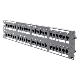 Panel de Parcheo de Impacto / Categoría 6A / 48 Puertos / 2UR / 19" / PoE++ 100W