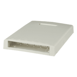 Caja de Montaje en Superficie / 6 Puertos Mini-Com / 24 m / 78.7 ft de Fibra con Búfer / Blanco Mate