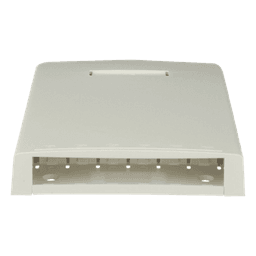 Caja de Montaje en Superficie / 6 Puertos Mini-Com / 24 m / 78.7 ft de Fibra con Búfer / Blanco Mate
