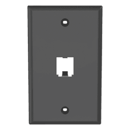 Placa de Pared Vertical / 1 Puerto / Mini-Com / Diseño Plano / ABS / 2.75 x 4.5 in / Negro