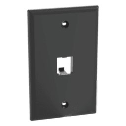 Placa de Pared Vertical / 1 Puerto / Mini-Com / Diseño Plano / ABS / 2.75 x 4.5 in / Negro
