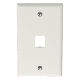 Placa de Pared Vertical / 1 Puerto Mini-Com / Diseño Plano / 2.75 x 4.5 pulg. / Blanco Mate