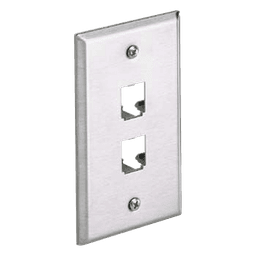 Placa de Pared Vertical / Acero Inoxidable Grado 304 / 2 Puertos Mini-Com / 2.75 x 4.5 pulgadas