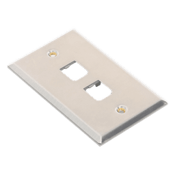 Placa de Pared Vertical / Acero Inoxidable Grado 304 / 2 Puertos Mini-Com / 2.75 x 4.5 pulgadas