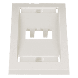Placa de Pared Vertical / 2 Puertos Mini-Com / Espacios para Etiquetas / 2.75 x 4.5 pulgadas / Blanco Mate