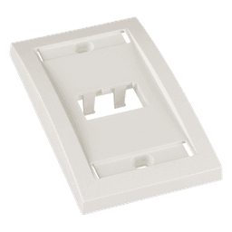 Placa de Pared Vertical / 2 Puertos Mini-Com / Espacios para Etiquetas / 2.75 x 4.5 pulgadas / Blanco Mate