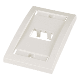 Placa de Pared Vertical / 2 Puertos Mini-Com / Espacios para Etiquetas / 2.75 x 4.5 pulgadas / Blanco Mate