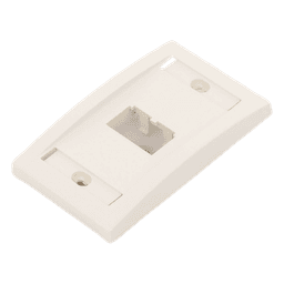 Placa de Pared Vertical / 2 Puertos Mini-Com / Espacios para Etiquetas / 2.75 x 4.5 pulgadas / Blanco Mate