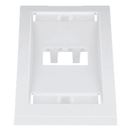 Placa de Pared Vertical / 2 Puertos Mini-Com / Etiqueta y Cubierta Integradas / 2.75 x 4.5 in / ABS / Blanco