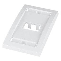 Placa de Pared Vertical / 2 Puertos Mini-Com / Etiqueta y Cubierta Integradas / 2.75 x 4.5 in / ABS / Blanco