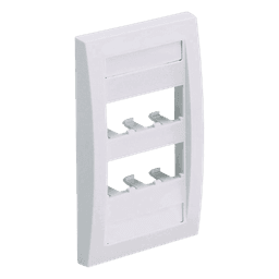 Placa de Pared Vertical / 6 Puertos Mini-Com / Etiquetas Integradas / 2.75 x 4.5 pulg. / Blanco Mate