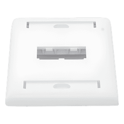 Placa de Pared Vertical / 2 Puertos Mini-Com / Diseño Inclinado / Con Espacios para Etiquetas / 2.75 x 4.5 pulgadas / Blanco