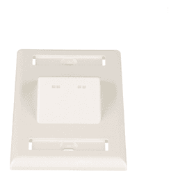 Placa de Pared Vertical / 2 Puertos Mini-Com Inclinados / ABS / Blanco Mate / Con Etiquetas