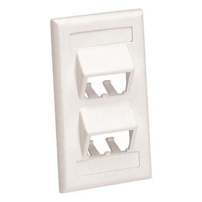 Placa de Pared Vertical / 4 Puertos Mini-Com Inclinados / Con Espacios para Etiquetas / Blanco Mate