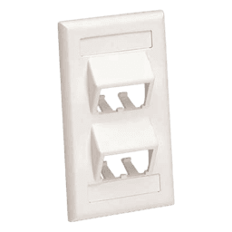 Placa de Pared Vertical / 4 Puertos Mini-Com Inclinados / Con Espacios para Etiquetas / Blanco Mate