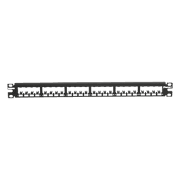 Panel de Parcheo Modular / 24 Puertos / 1UR / Plano / Totalmente Blindado / Acero Inoxidable / Rack 19"