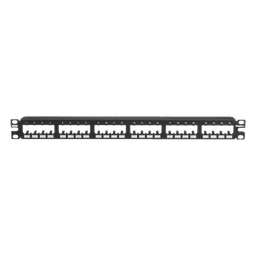 Panel de Parcheo Modular / 24 Puertos / 1UR / Montaje al Ras / 19" o 23" / Sin Blindaje / CRS y ABS