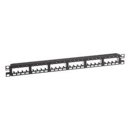 Panel de Parcheo Modular / 24 Puertos / 1UR / Montaje al Ras / 19" o 23" / Sin Blindaje / CRS y ABS