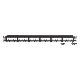 Panel de Parcheo Modular / 24 Puertos / 1UR / Montaje al Ras / 19" o 23" / Sin Blindaje / CRS y ABS
