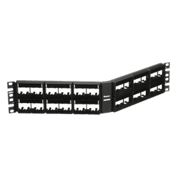 Panel de Parcheo Modular / Angulado / 48 Puertos / 2UR / Sin Blindaje / Con Etiqueta y Cubierta