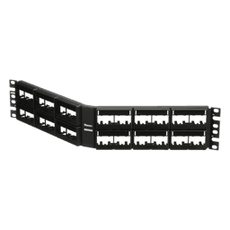 Panel de Parcheo Modular / Angulado / 48 Puertos / 2UR / Sin Blindaje / Con Etiqueta y Cubierta